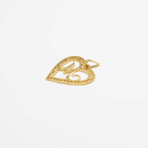 Pingente Ouro 18K Coração C/ Letra "M"