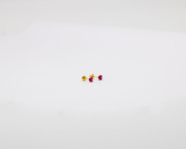 Brinco Ouro 18K Pedra Zircônia 3mm - Imagem 2
