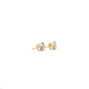 Brinco Ouro 18K Zircônia C/ Cálice