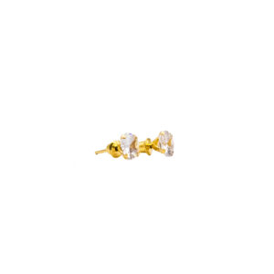 Brinco Ouro 18K Ponto de Luz Zircônia