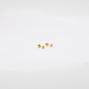Brinco Ouro 18K Pedra Zircônia 2,5mm