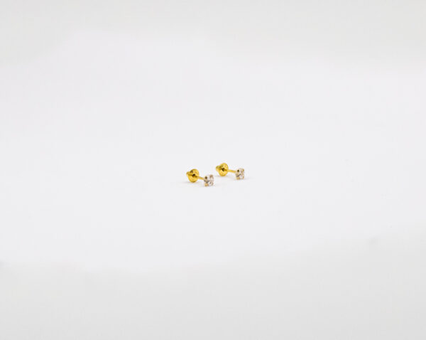 Brinco Ouro 18K Pedra Zircônia 2,5mm