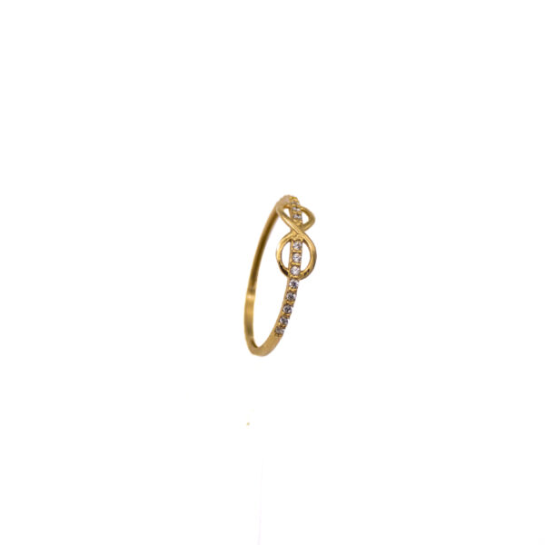 Anel Ouro 18K Meia Aliança Com Infinito - Imagem 2
