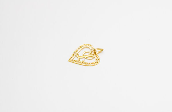 Pingente Ouro 18K Coração C/ Letra "L"