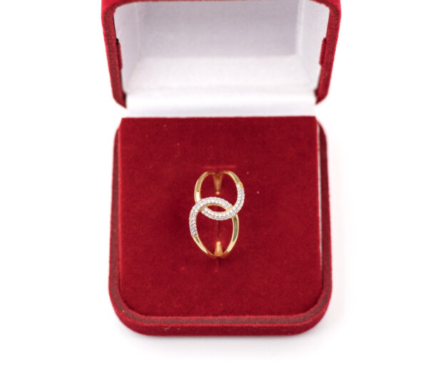 Anel Ouro 18K Entrelaçado C/ Zircônias - Imagem 3