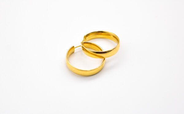 Argola Ouro 18K Redonda Grande Fio 6mm - Imagem 3