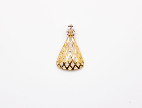 Pingente Ouro 18K Nossa Senhora Aparecida C/ Ouro Branco - Imagem 2