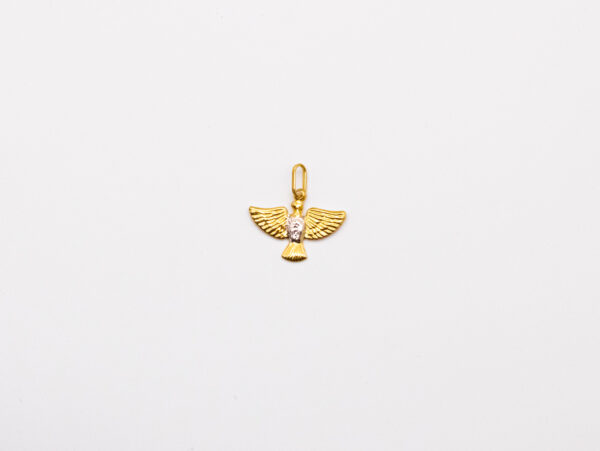 Pingente Ouro 18K Divino Espírito Santo C/ Ouro Branco - Imagem 2