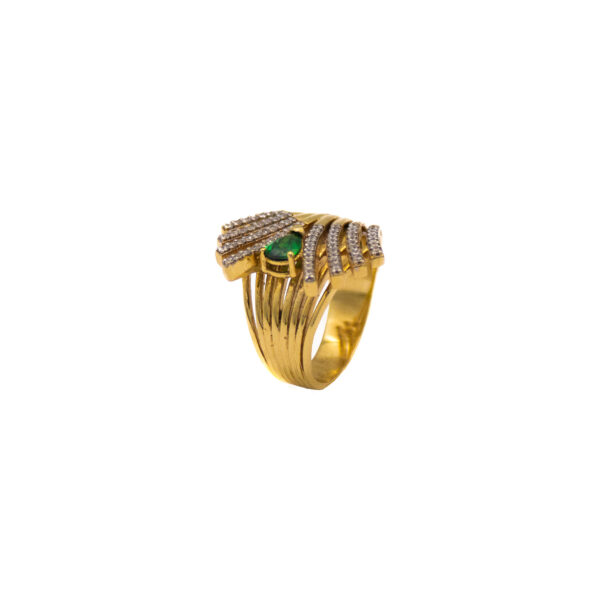 Anel Ouro 18K Pedra Esmeralda - Imagem 3