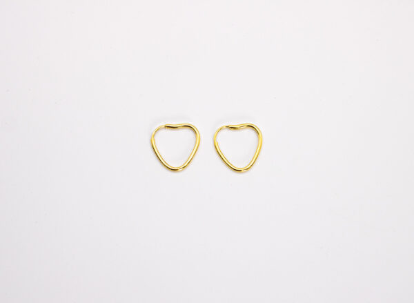 Argola Ouro 18K Coração Fio Redondo - Imagem 2