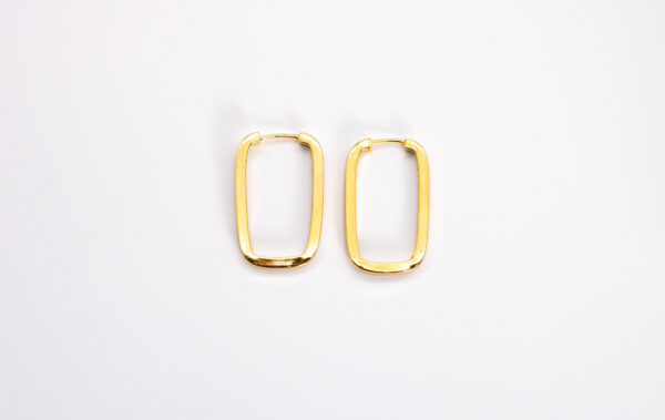 Argola Ouro 18K Retangular C/ Fio Quadrado - Imagem 3