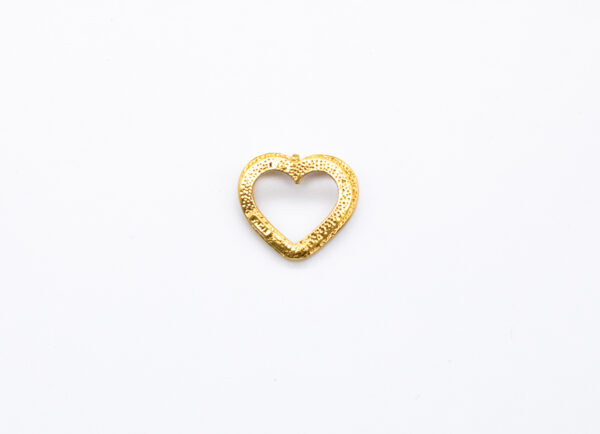 Pingente Ouro 18K Coração Vazado C/ Ouro Branco - Imagem 3
