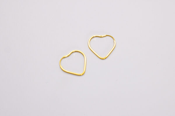 Argola Ouro 18K Coração Fio Quadrado - Imagem 2