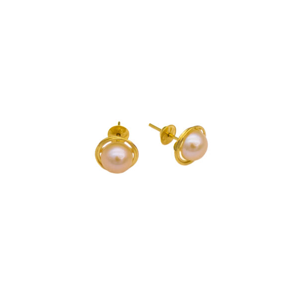Brincos Ouro 18K Pérola Ninho/Rococó 6mm - Imagem 2