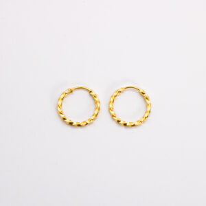 Argolas Ouro 18K Redonda Texturizada