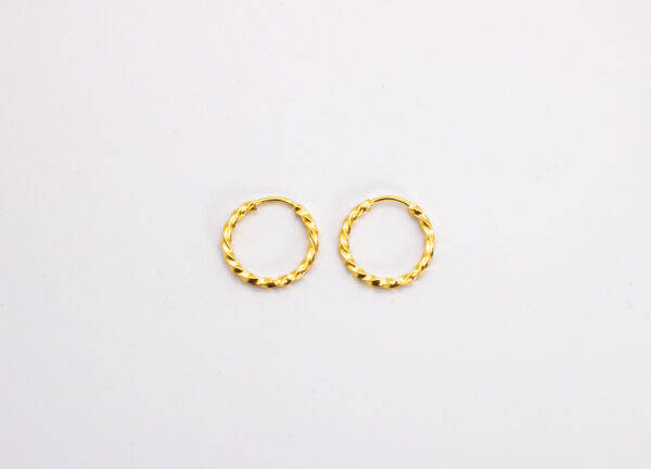 Argolas Ouro 18K Redonda Texturizada