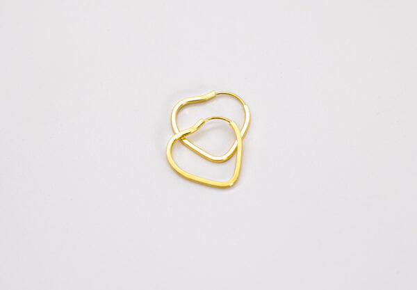 Argola Ouro 18K Coração Fio Quadrado - Imagem 3