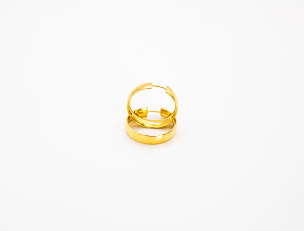 Argola Ouro 18K Redonda Grande Fio 6mm - Imagem 2