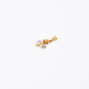Pingente Ouro 18K Formato Rosa em 3 Tons