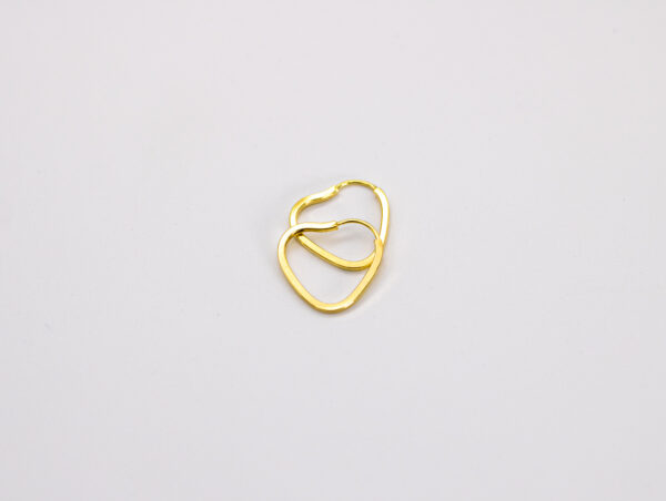 Argola Ouro 18K Coração Fio Quadrado