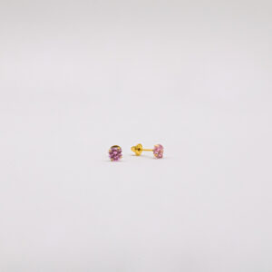 Brinco Ouro 18K Pedra Zircônia 3,5 mm