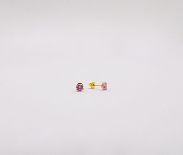 Brinco Ouro 18K Pedra Zircônia 3,5 mm