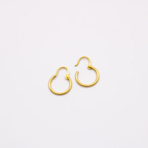 Argola Ouro 18K Redondo Pequeno C/ Fecho Gancho