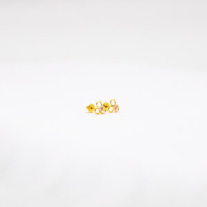 Brinco Ouro 18K Flor C/ Zircônia 2mm