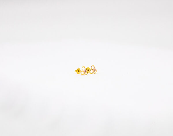 Brinco Ouro 18K Flor C/ Zircônia 2mm