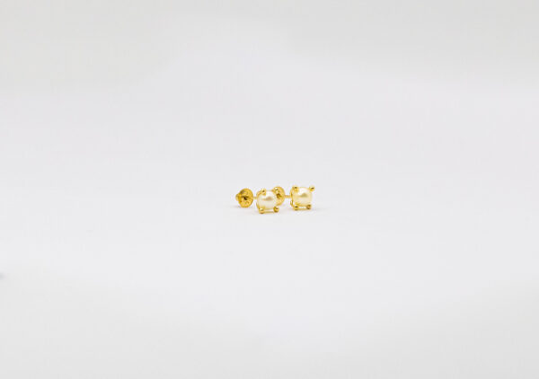 Brinco Ouro 18K Pérola Natural 4 Garras - Imagem 2