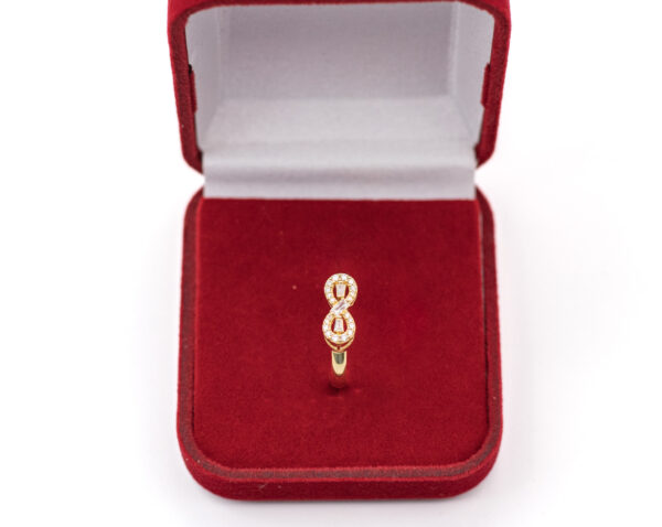 Anel Ouro 18K Símbolo do Infinito Cálice C/ Zircônias Cravejadas - Imagem 3