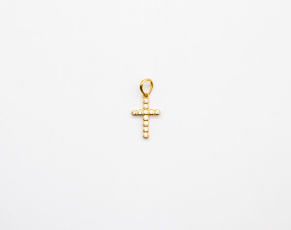 Pingente Ouro 18K Cruz C/ Zircônias Cravejadas - Imagem 3