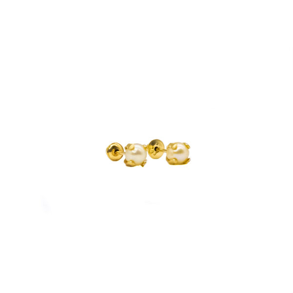 Brinco Ouro 18K Pérola Natural C/ 4 Garras - Imagem 2