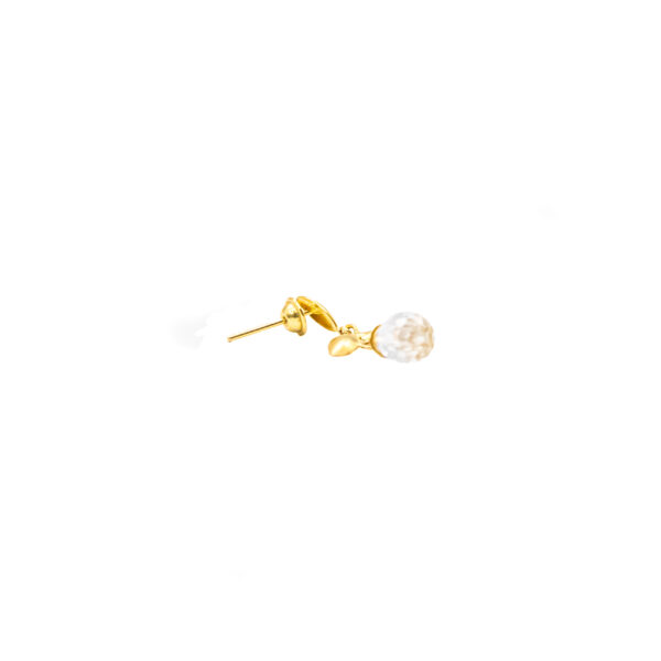 Brinco Ouro 18K Pétalas C/ Zircônia Gota - Imagem 2