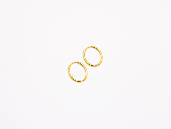 Argola Ouro 18K Oval Fio Redondo - Imagem 2