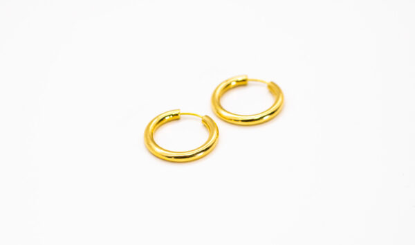Argola Ouro 18K Redondo C/ Fio Redondo - Imagem 2