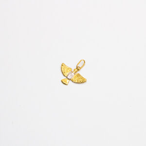 Pingente Ouro 18K Divino Espírito Santo C/ Ouro Branco