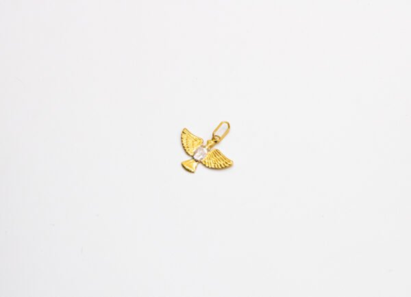 Pingente Ouro 18K Divino Espírito Santo C/ Ouro Branco