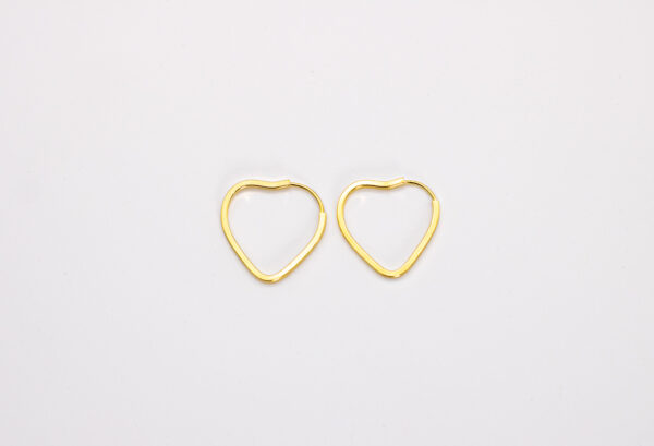 Argola Ouro 18K Coração Fio Quadrado