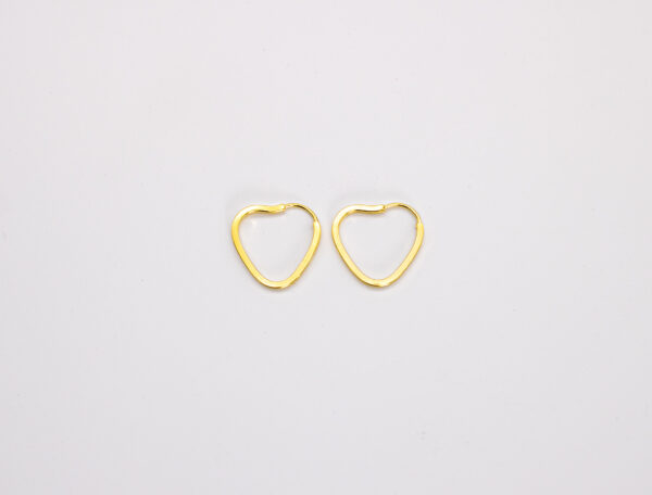 Argola Ouro 18K Coração Fio Quadrado - Imagem 2