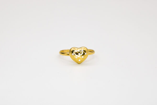 Anel Ouro 18K Coração C/ Zircônias Cravejadas