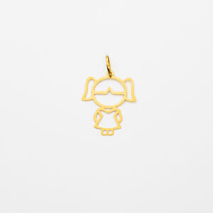Pingente Ouro 18K Menina/Filha Grande