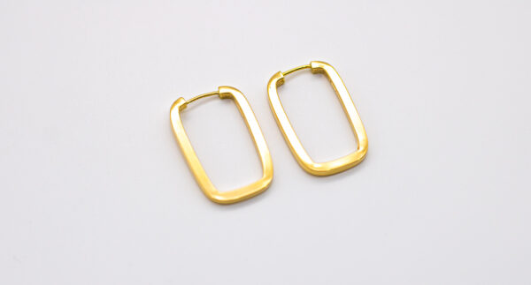 Argola Ouro 18K Retangular C/ Fio Quadrado - Imagem 2