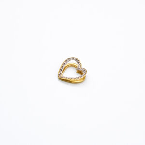 Pingente Ouro 18K Coração Vazado C/ Ouro Branco