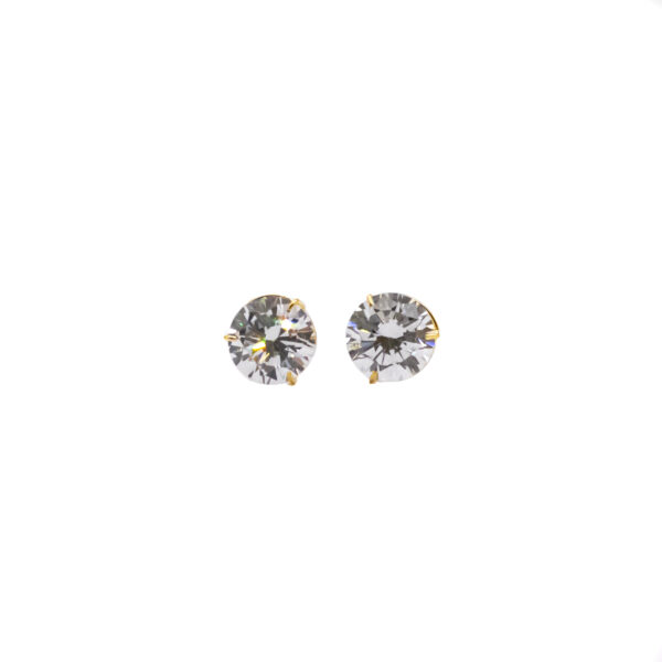 Brinco Ouro 18K Zircônia C/ Cálice - Imagem 2