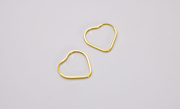Argola Ouro 18K Coração Fio Quadrado
