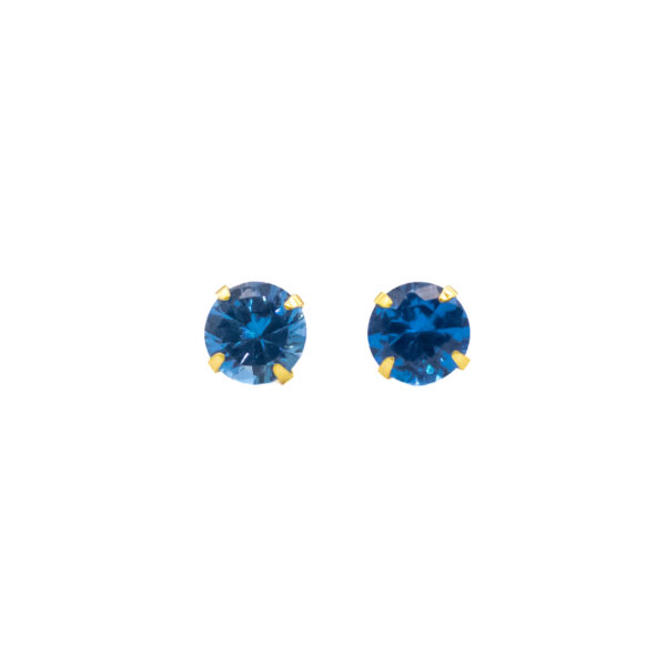 Brinco Ouro 18K Pedra 6mm Zircônia - Imagem 3