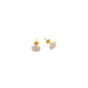 Brincos Ouro 18K Quadrado Zircônia
