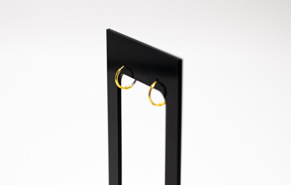 Argola Ouro 18K Pequeno Fio redondo C/ Ouro Branco - Imagem 2