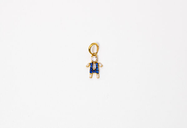 Pingente Ouro 18K Menino/Filho Face de Zircônia